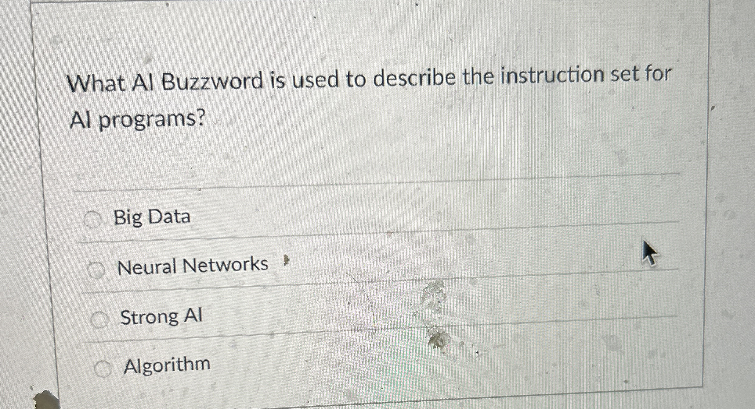 What Al Buzzword is used to describe the