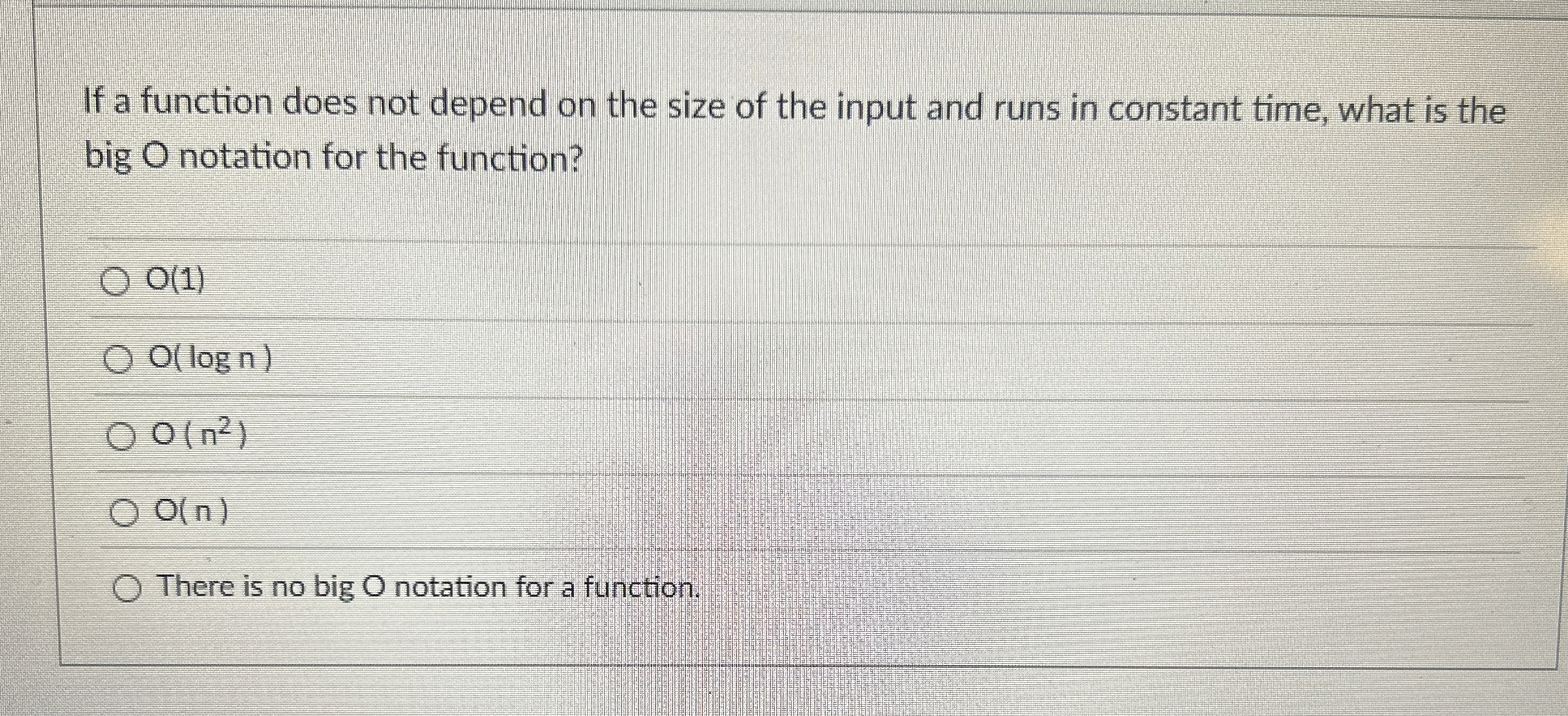 If a function does not depend on the size of the