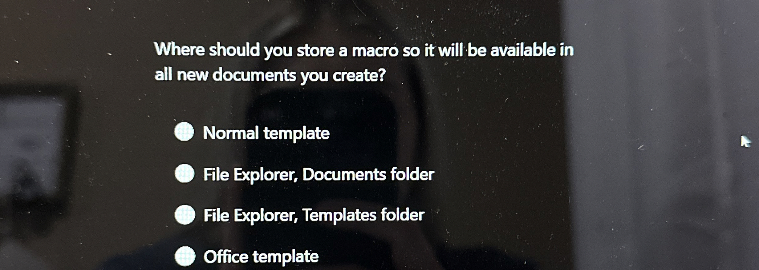 Where should you store a macro so it will be