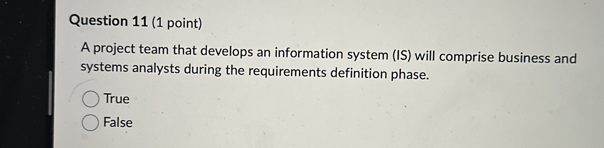 Question 1 1 ( 1 point ) A project team that