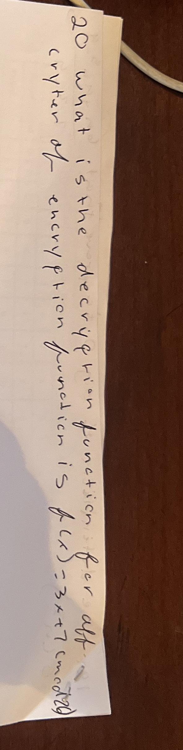 2 0 what is the decrygtion function for aff