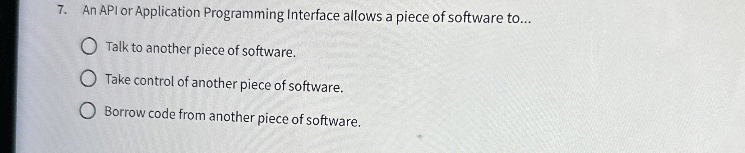 An API or Application Programming Interface