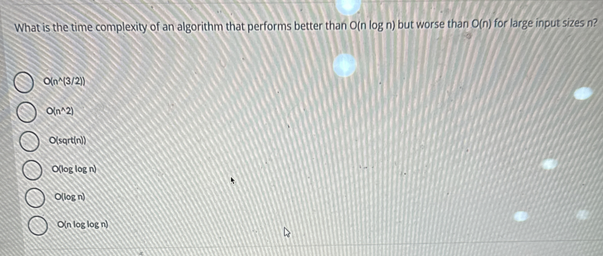 What is the time complexity of an algorithm that