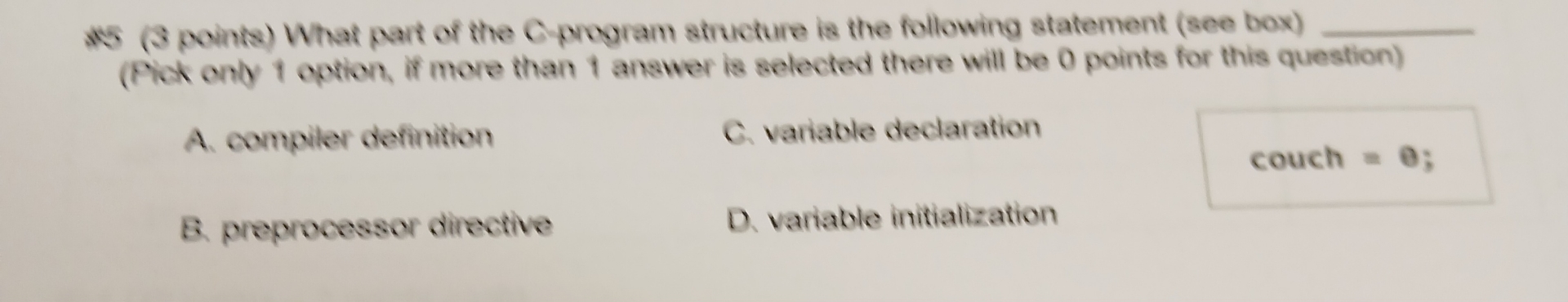 What part of the C - program structure is the