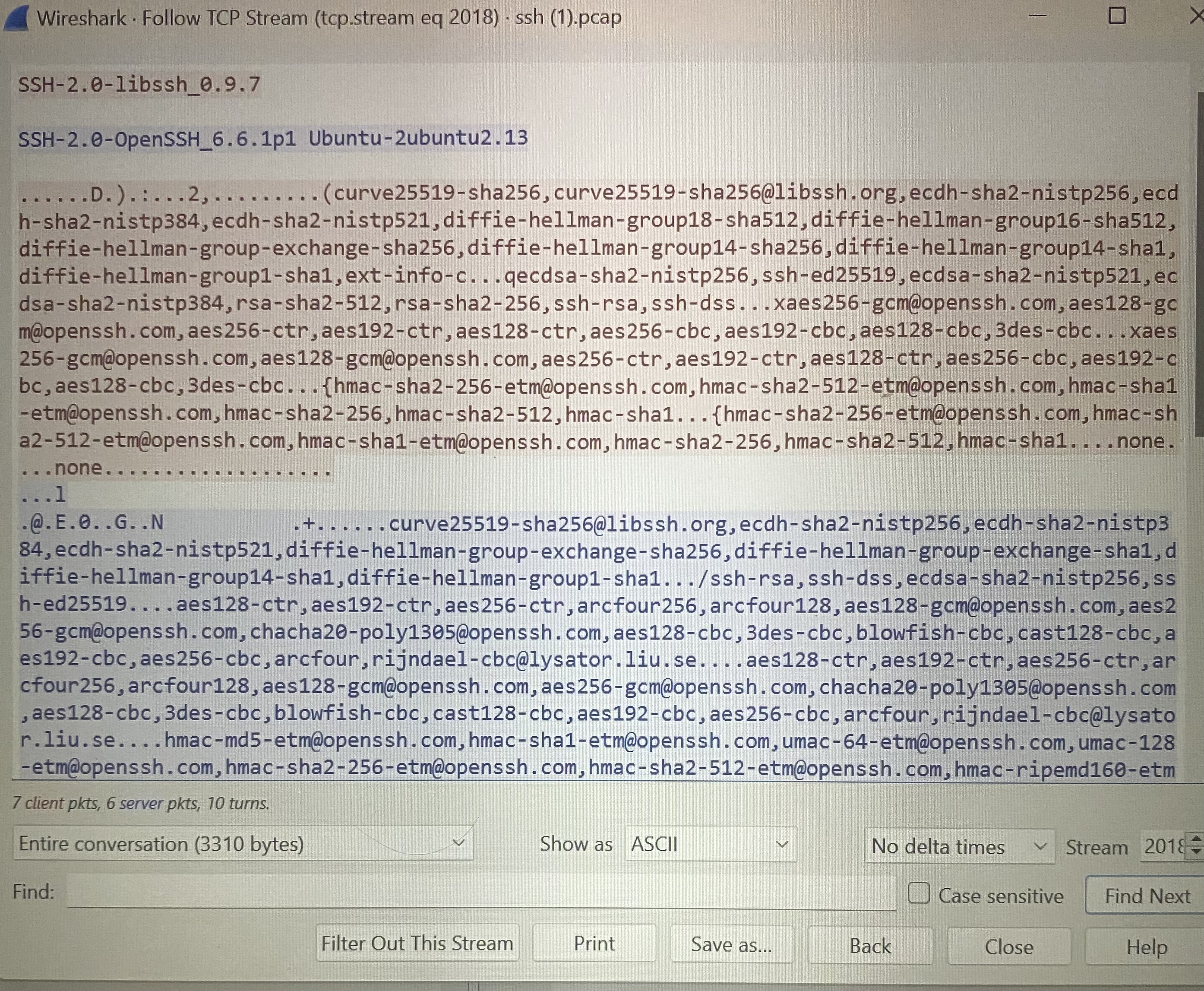 Wireshark * Follow TCP Stream ( tcp . stream eq 2