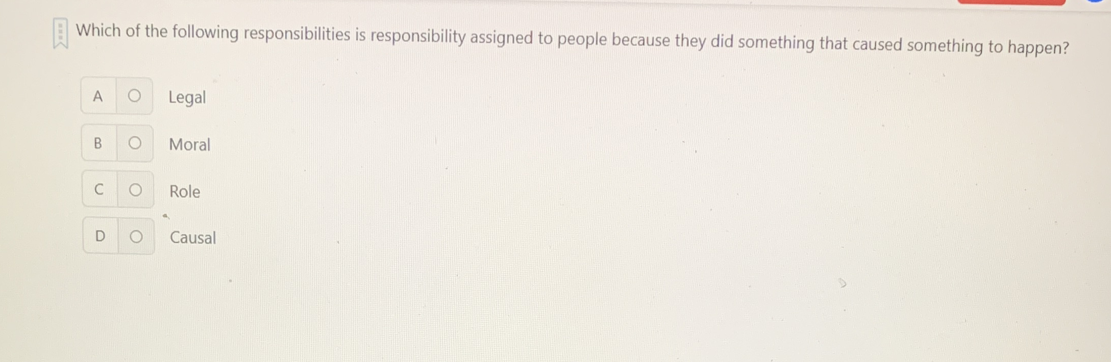 Which of the following responsibilities is