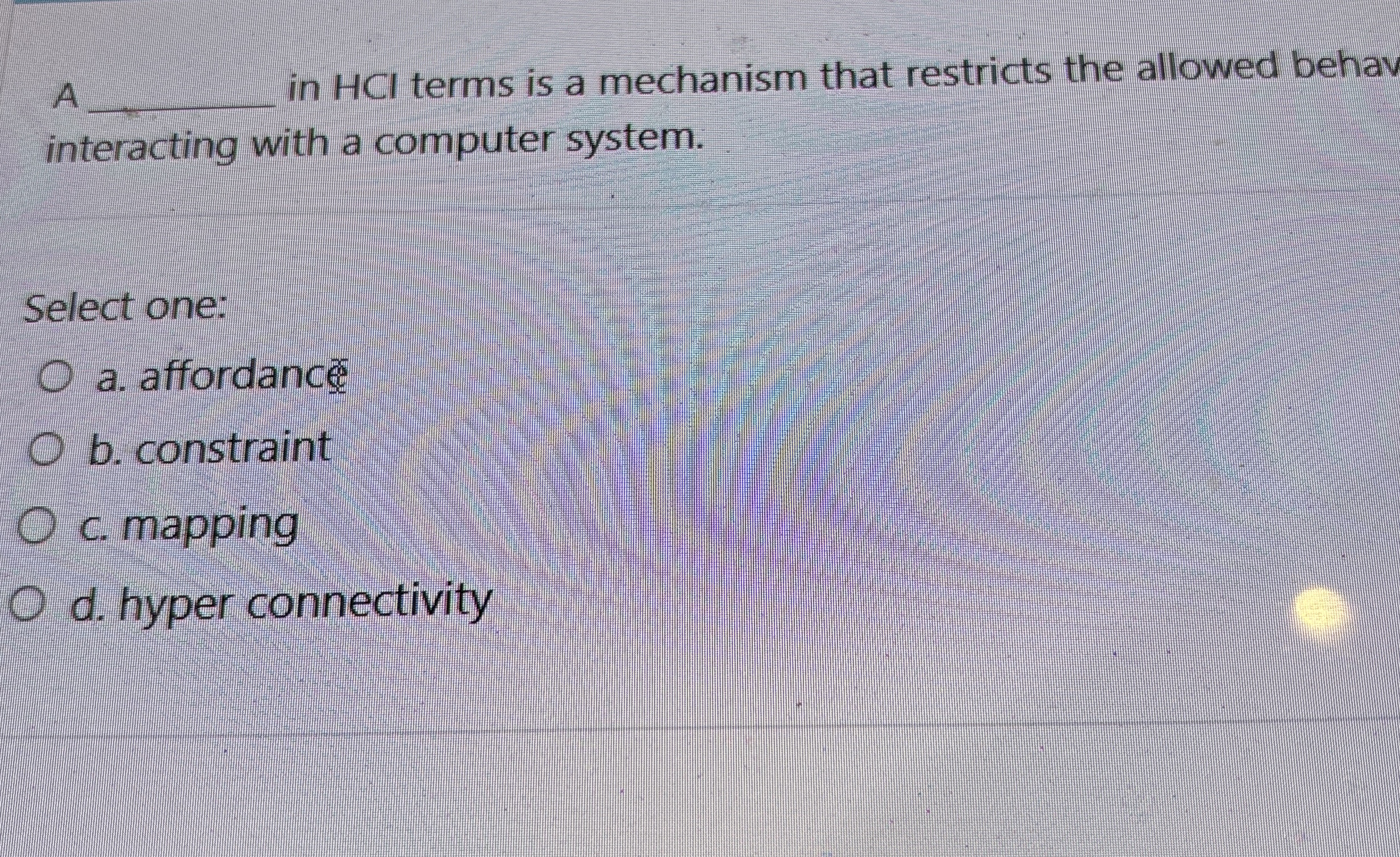 A q , in HCl terms is a mechanism that restricts