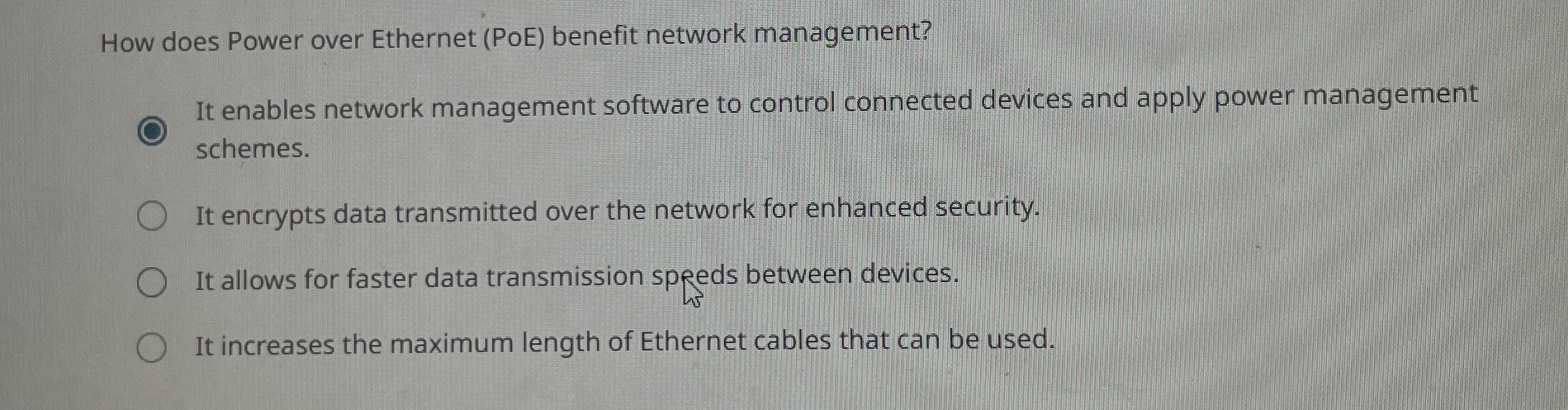 How does Power over Ethernet ( POE ) benefit
