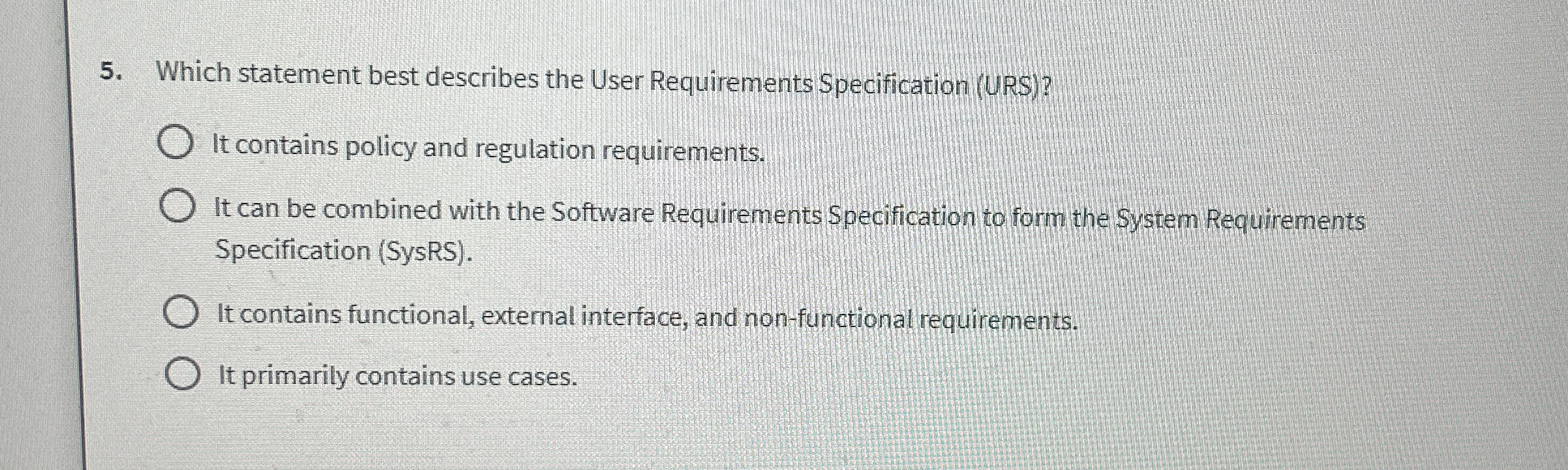 Which statement best describes the User