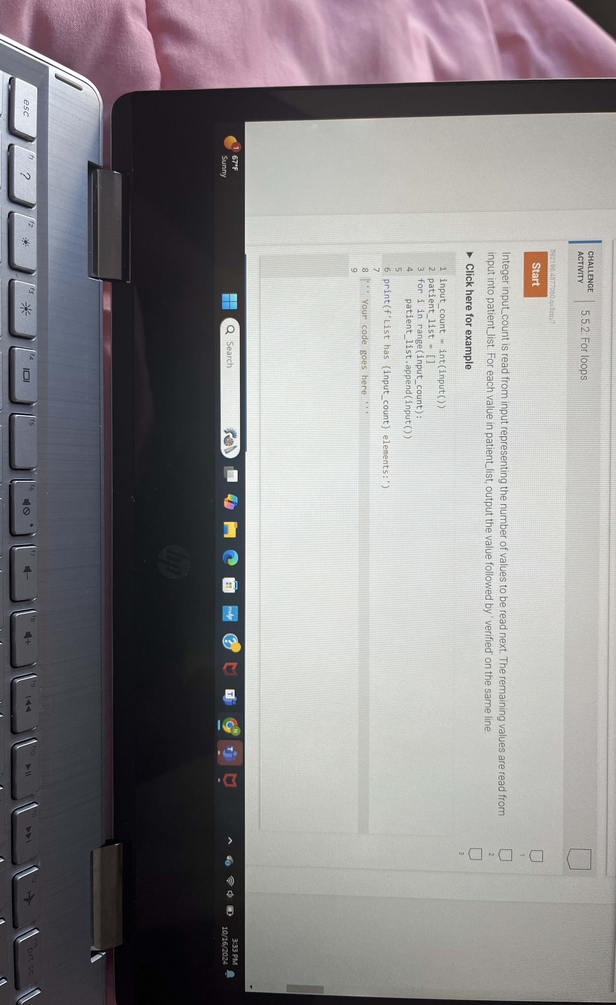 CHALLENGE ACTIVITY 5 . 5 . 2 : For loops. Integer