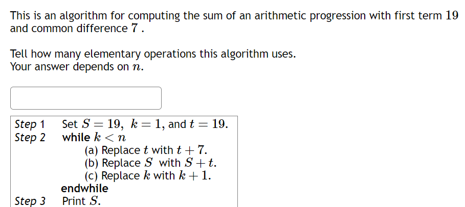 This is an algorithm for computing the sum of an