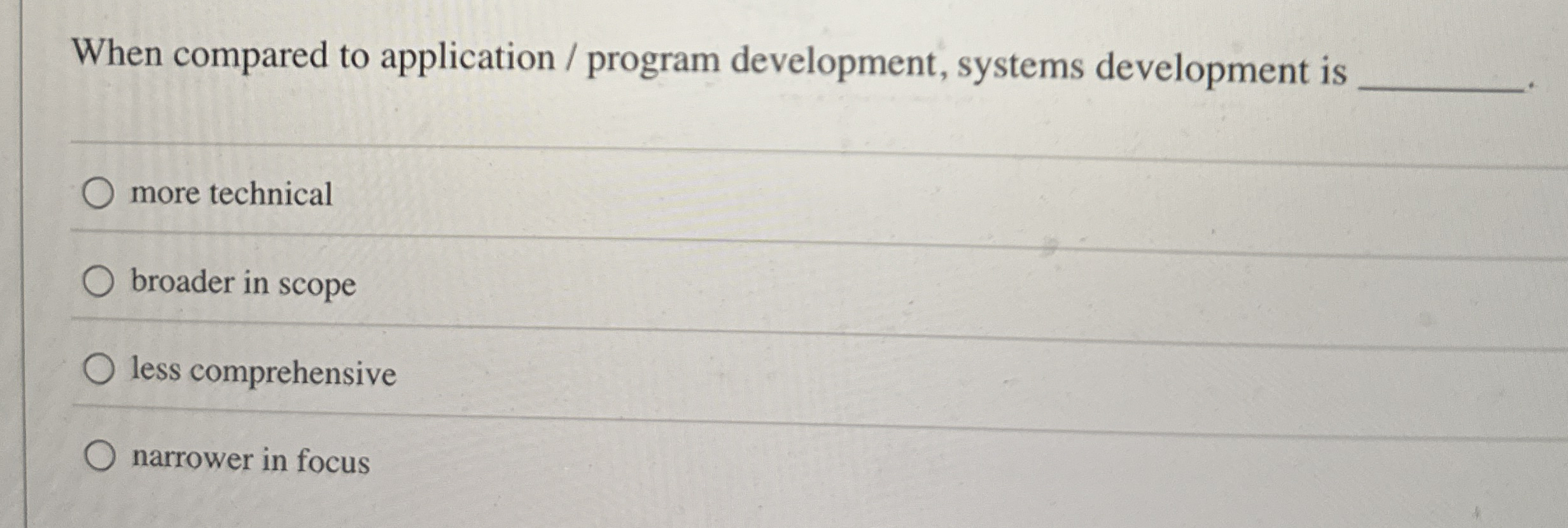 When compared to application / program