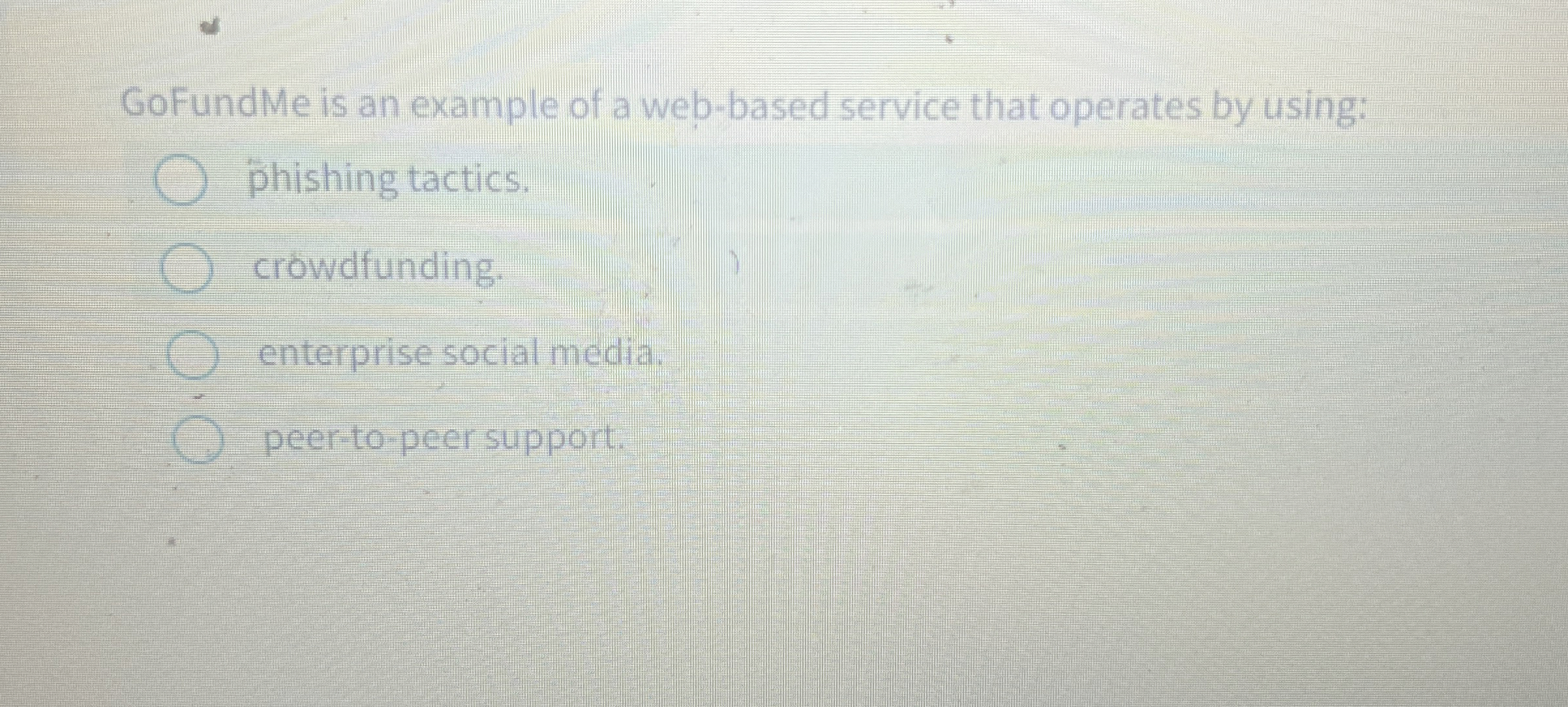 GoFundMe is an example of a web - based service