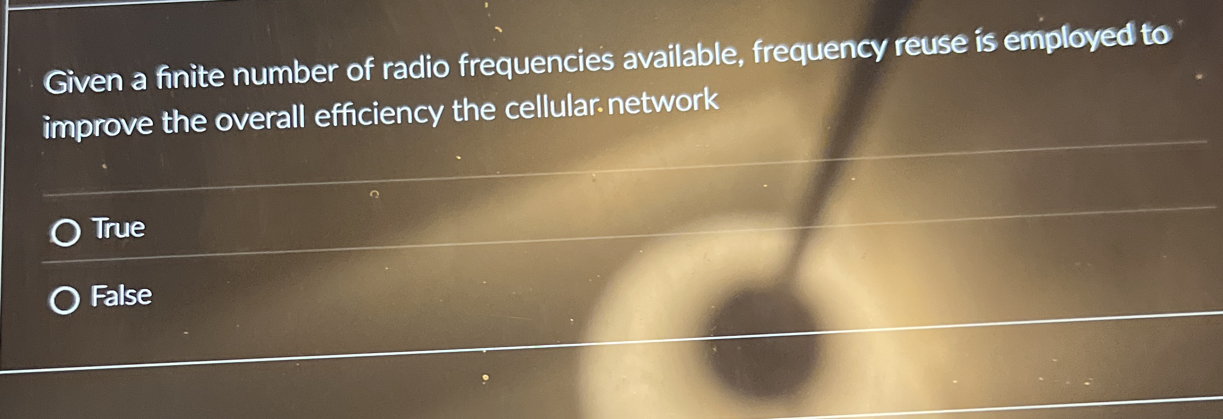 Given a finite number of radio frequencies