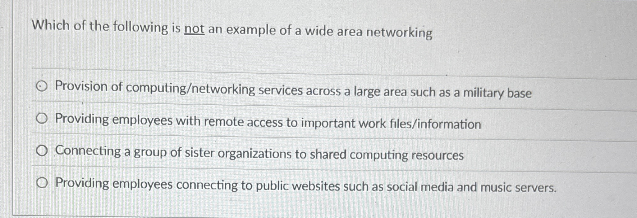 Which of the following is not an example of a