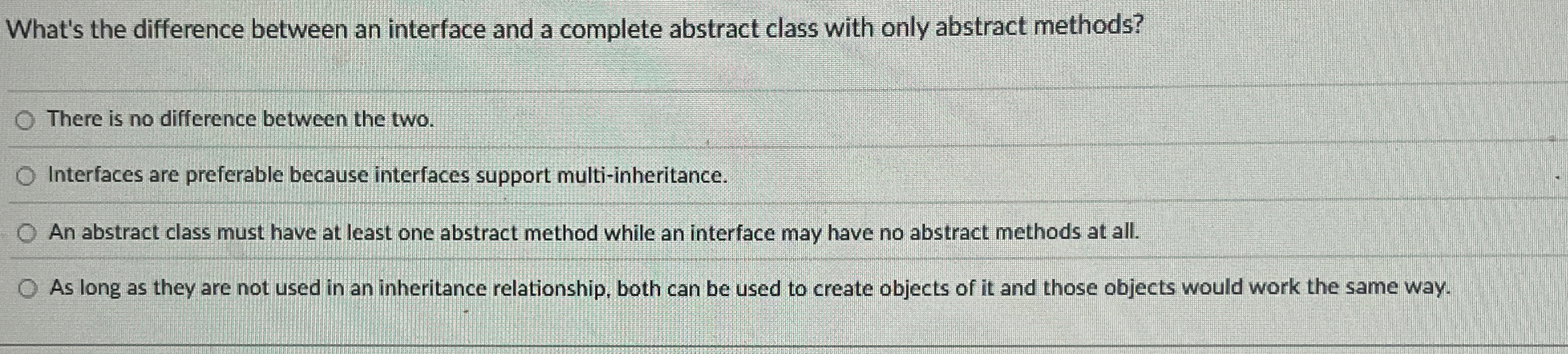 What's the difference between an interface and a