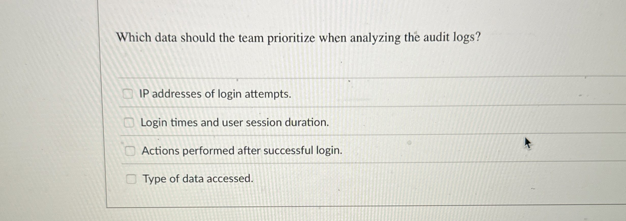 Which data should the team prioritize when