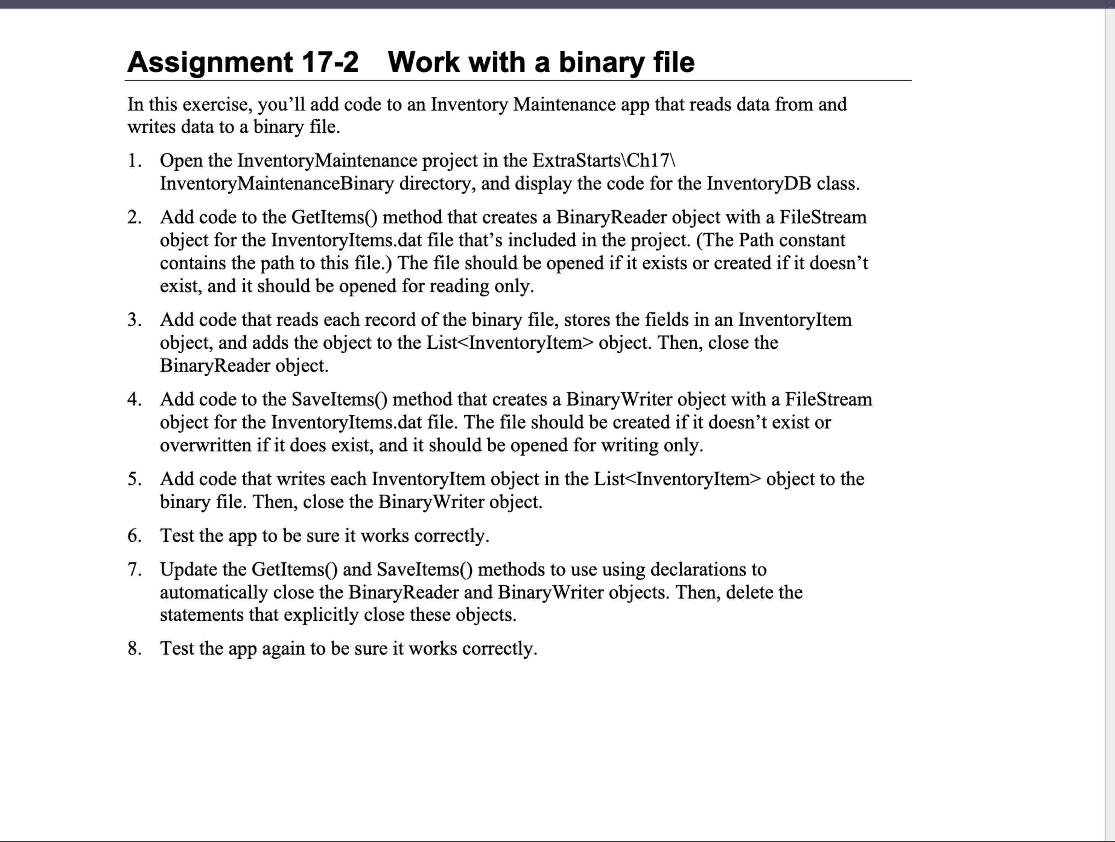 Hello in C# please complete, Assignment 1 7 - 2