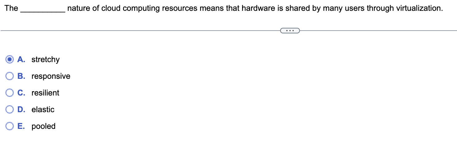 The . nature of cloud computing resources means