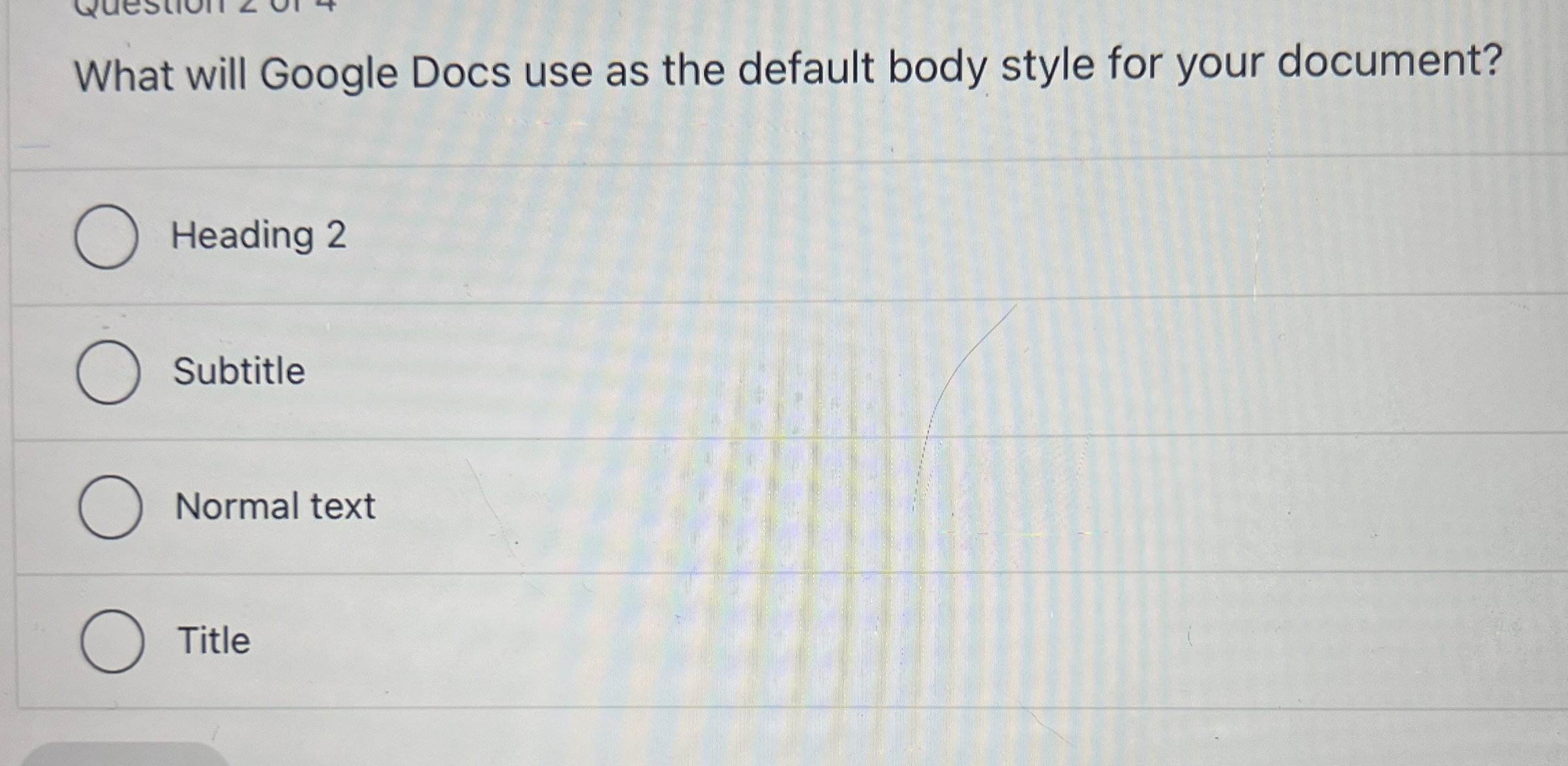 What will Google Docs use as the default body