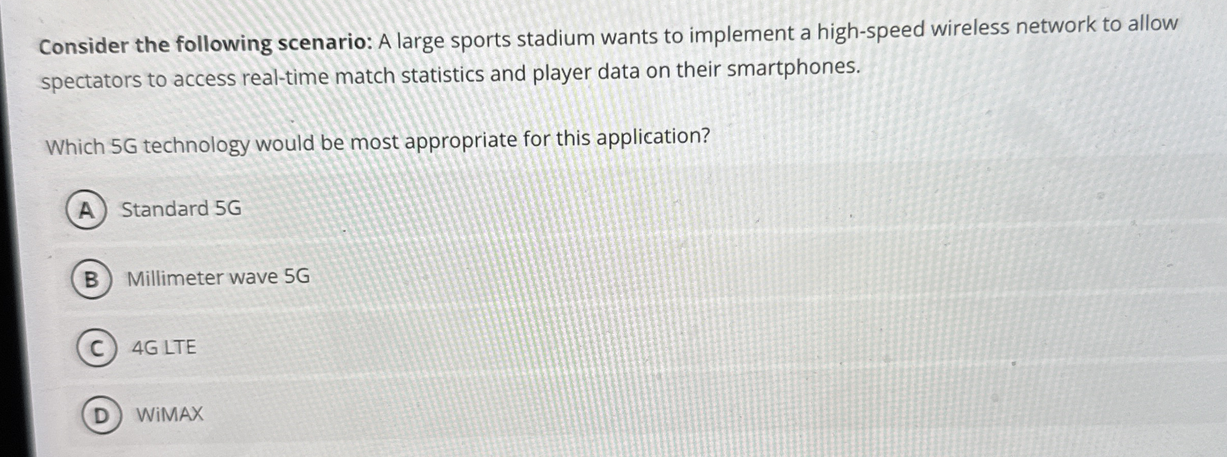 Consider the following scenario: A large sports