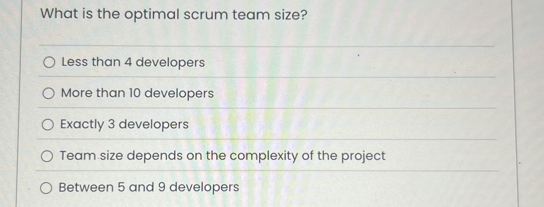 What is the optimal scrum team size? Less than 4