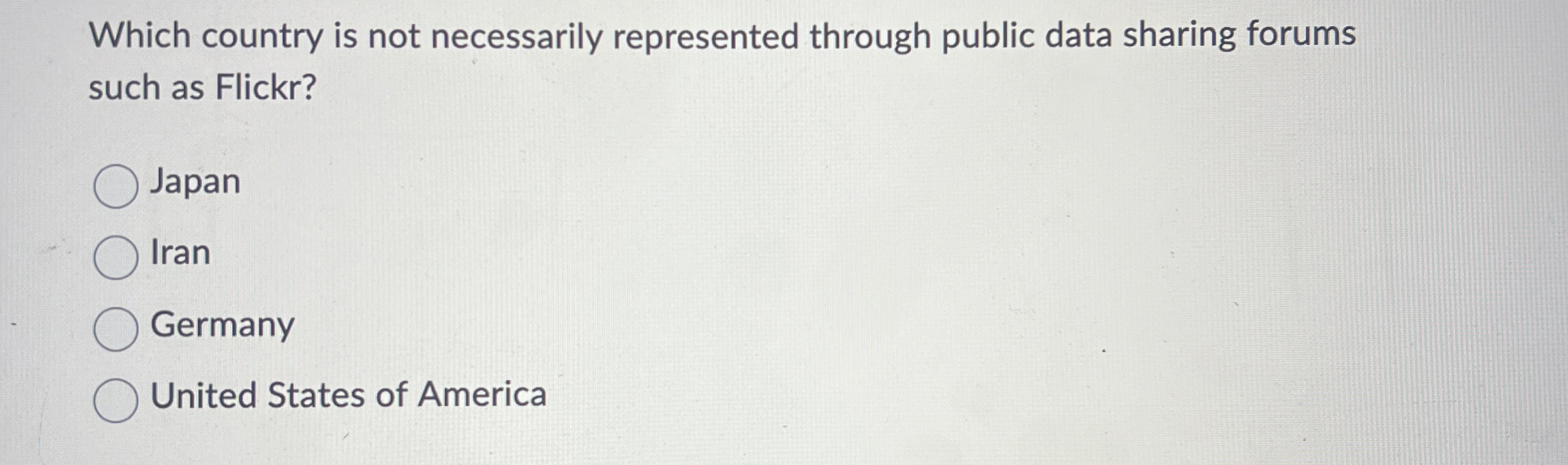 Which country is not necessarily represented