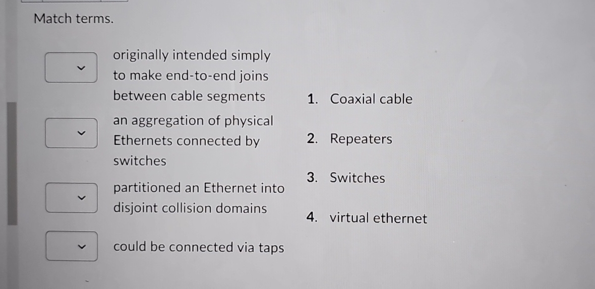 Match terms. originally intended simply to make