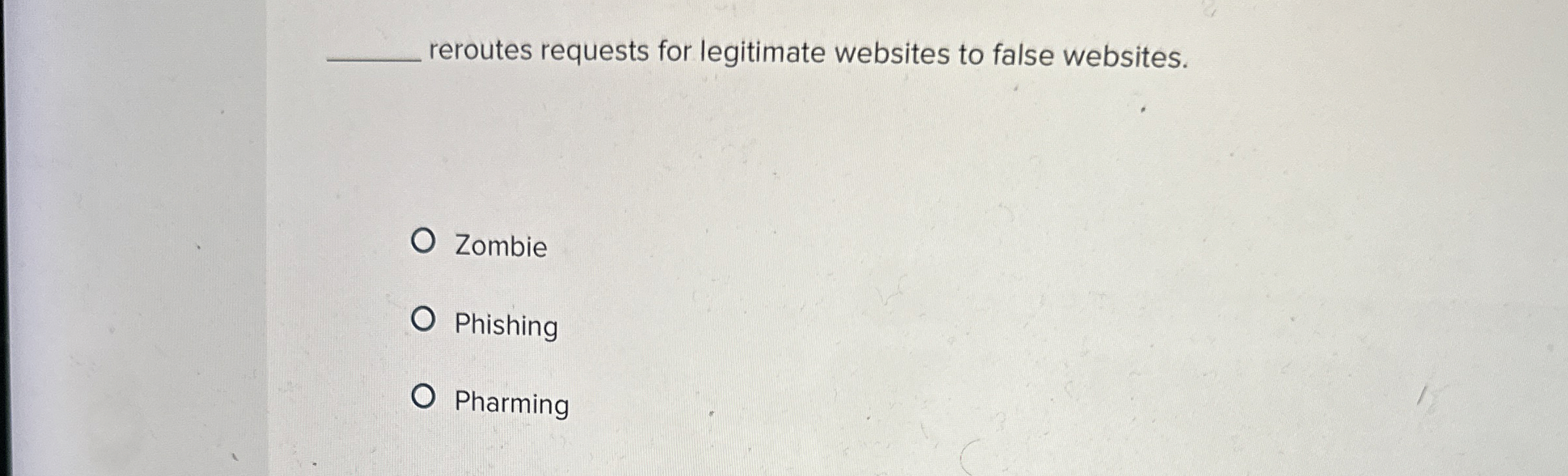 reroutes requests for legitimate websites to