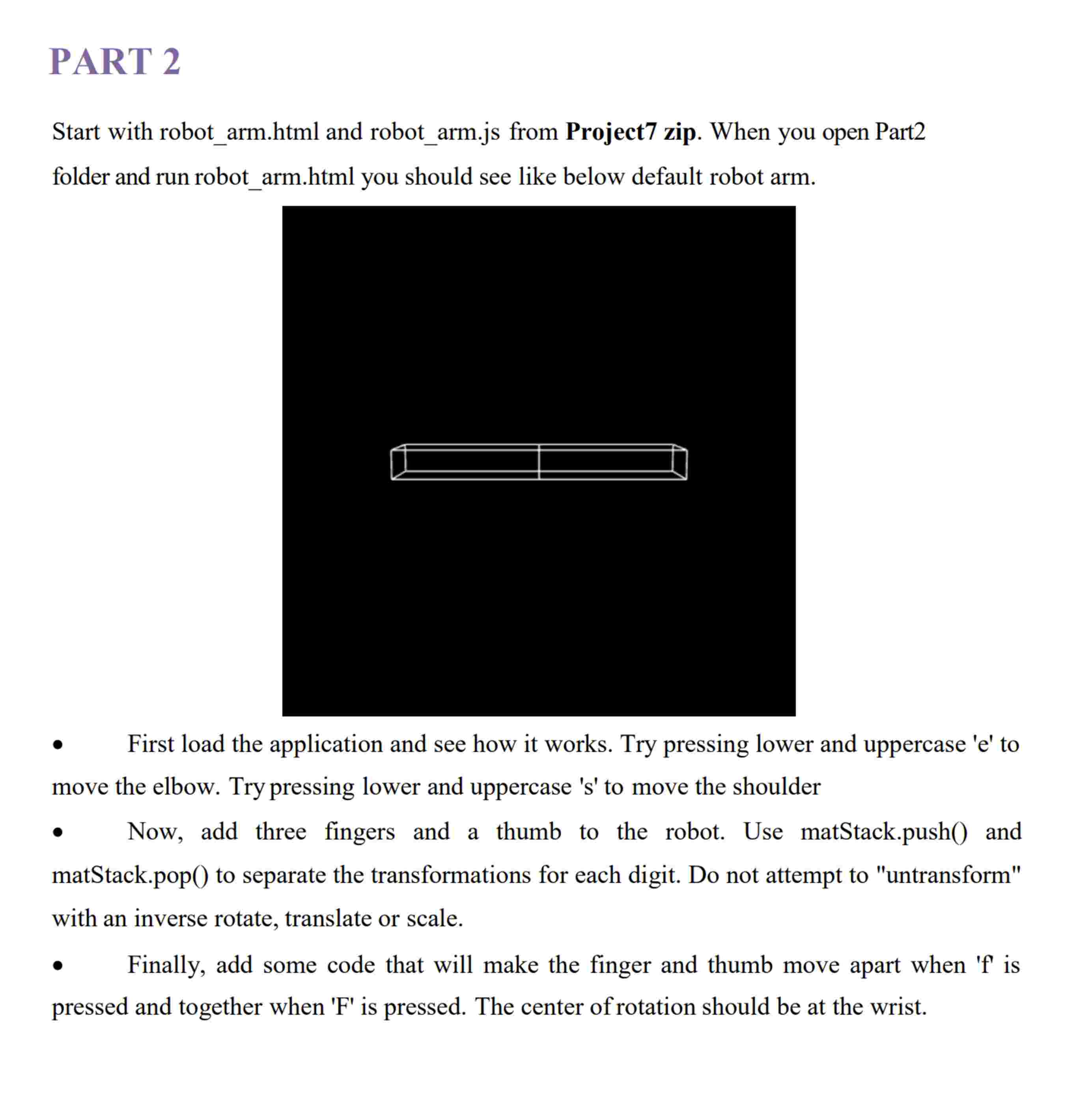 PART 2 Start with robot _ arm.html and robot _