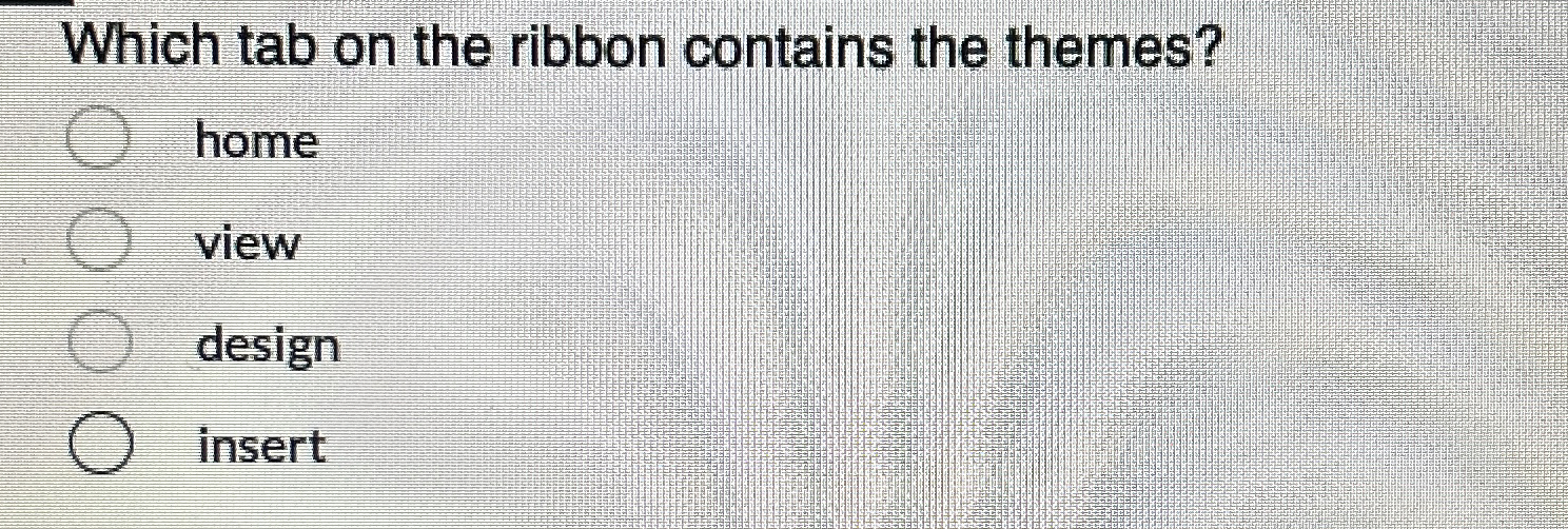Which tab on the ribbon contains the themes? home