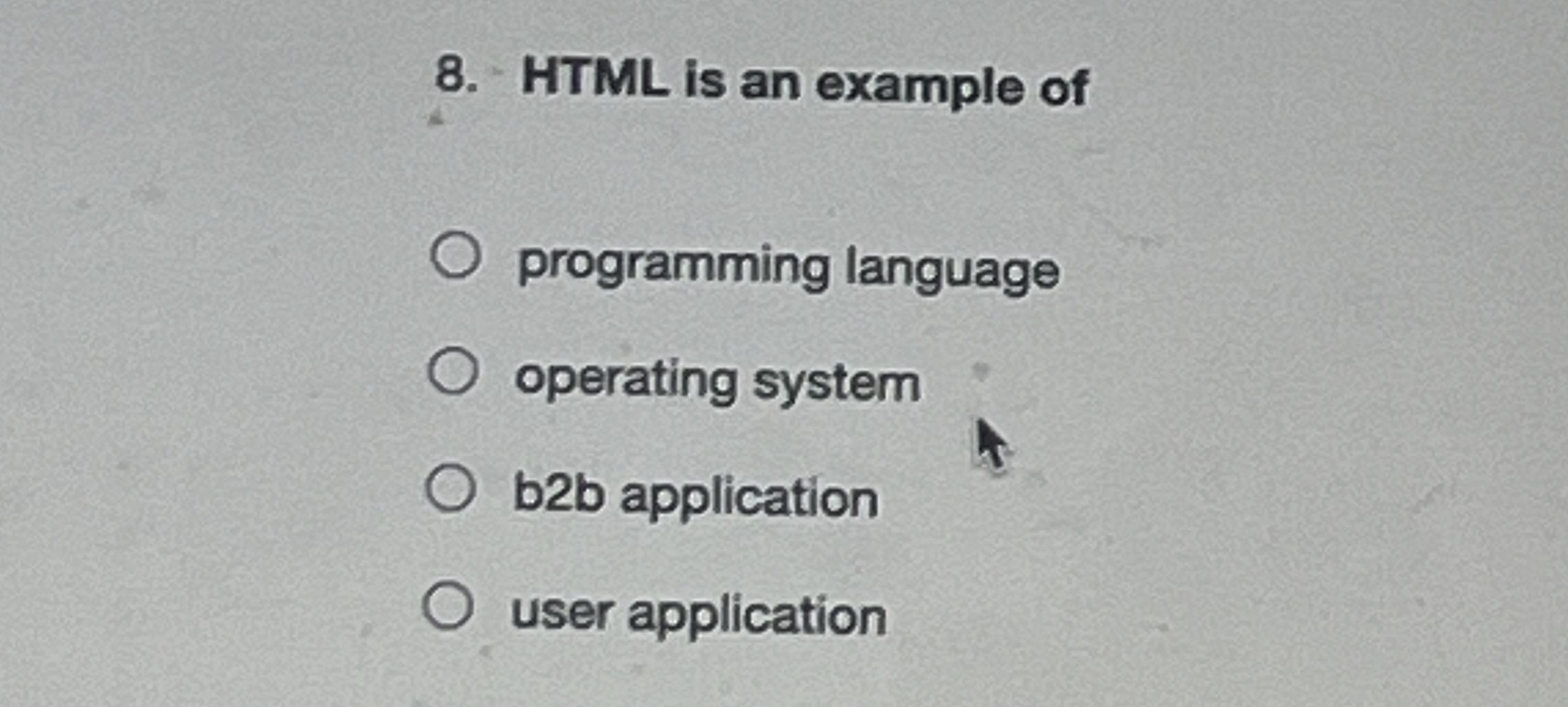 HTML is an example of programming language