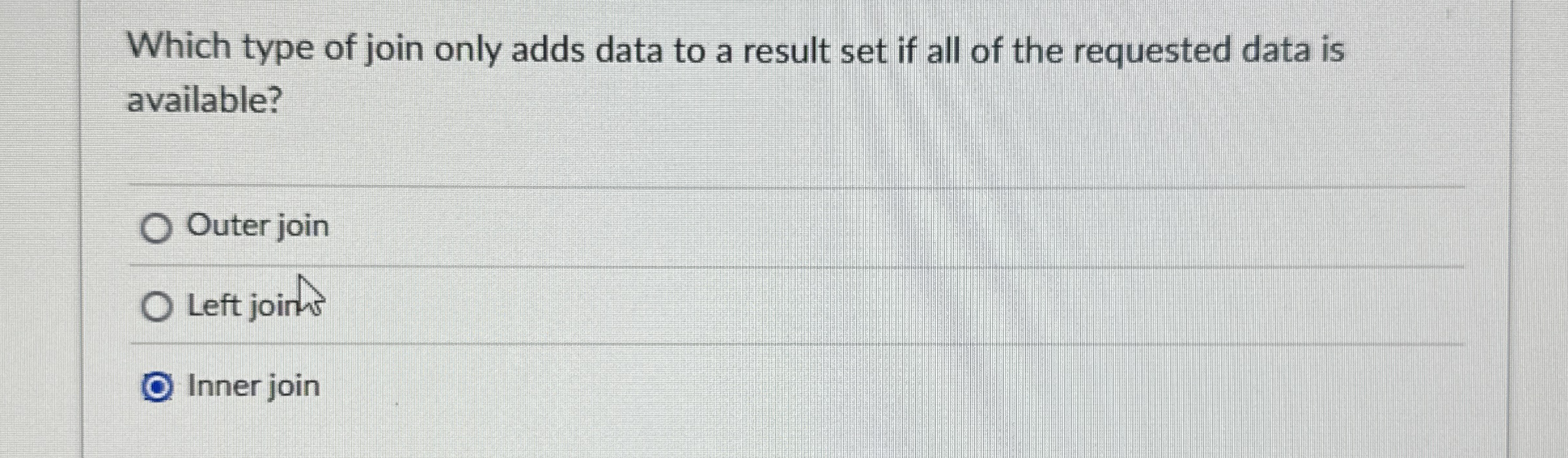 mySQL - Which type of join only adds data to a