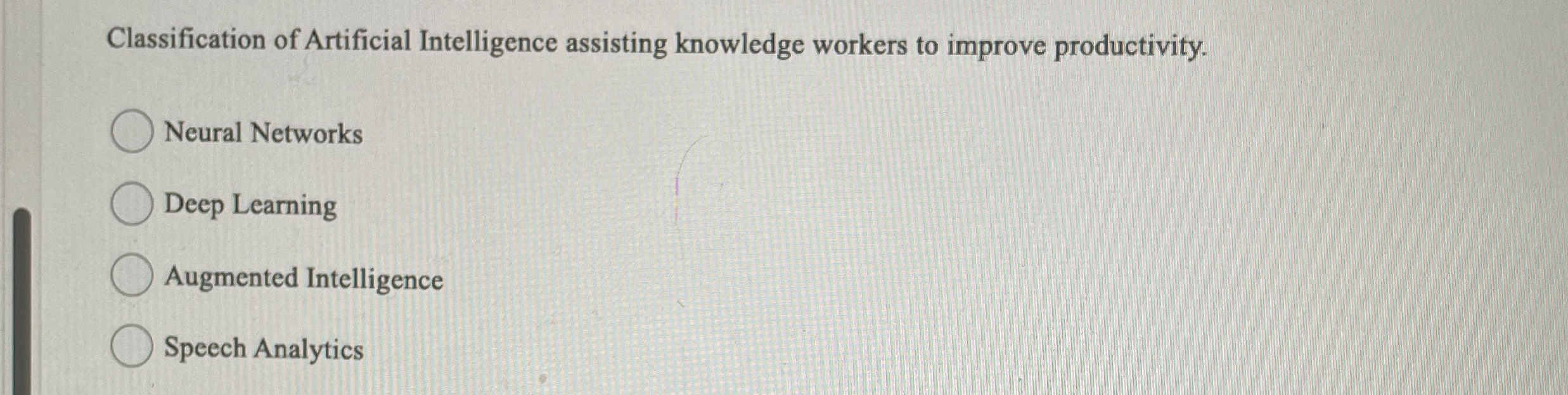 Classification of Artificial Intelligence