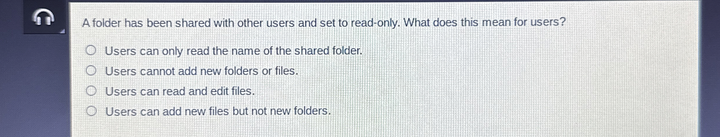 A folder has been shared with other users and set