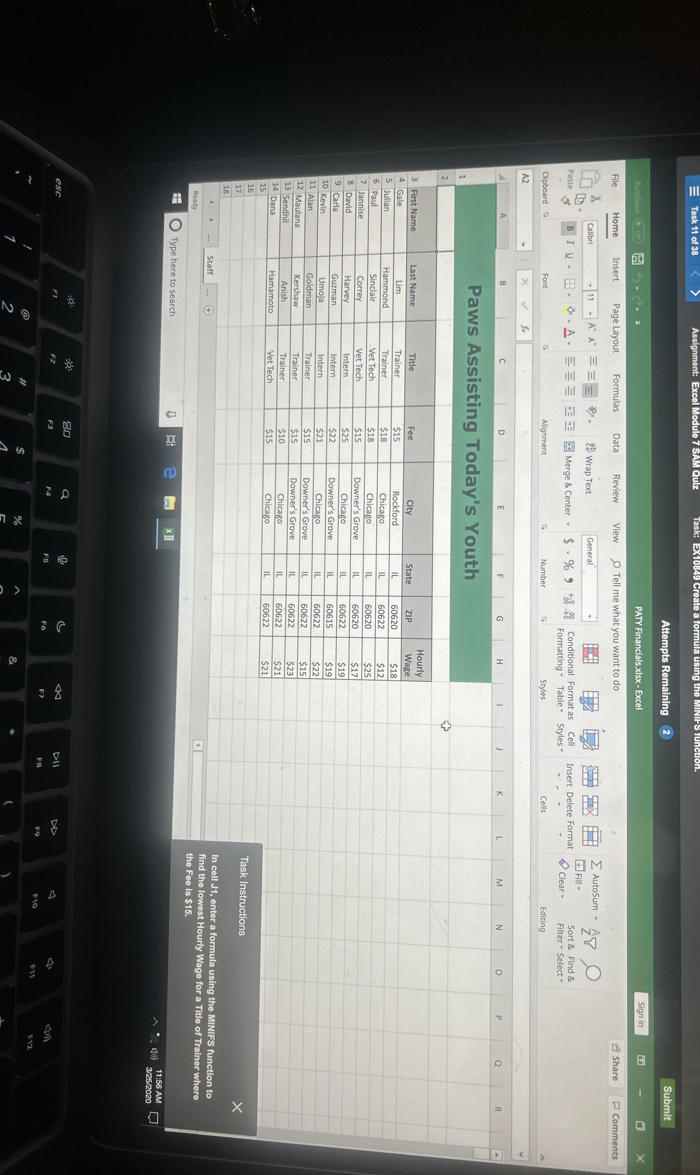 Task 1 1 of 3 8 Assignment: Excel Module 7 SAM