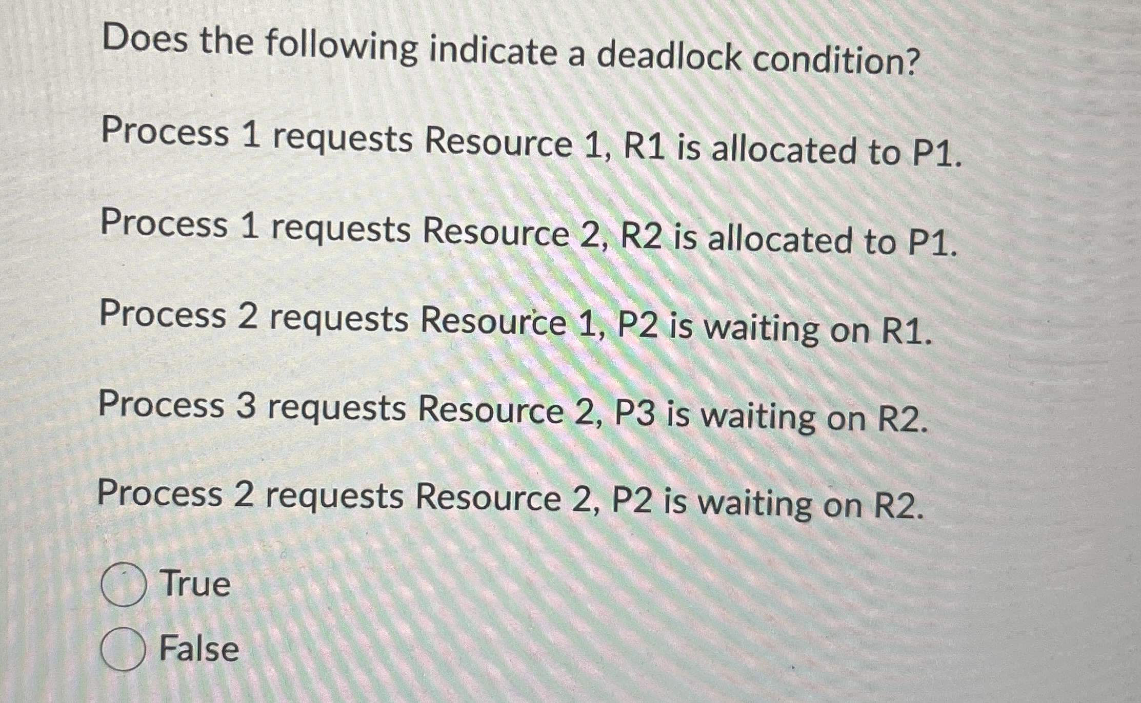 Does the following indicate a deadlock condition?