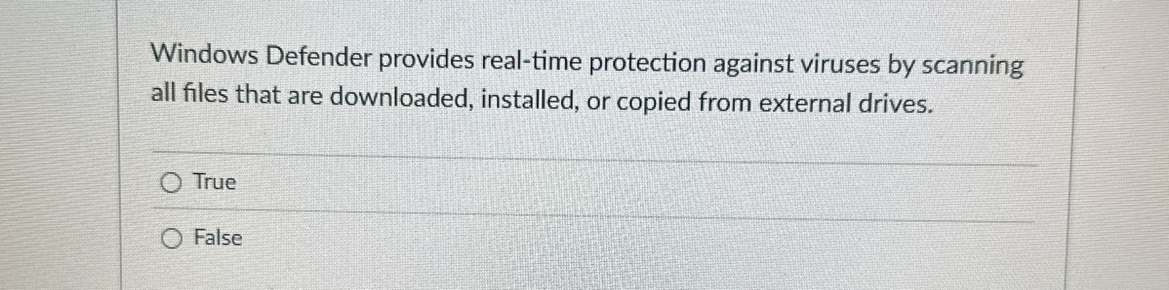 Windows Defender provides real - time protection
