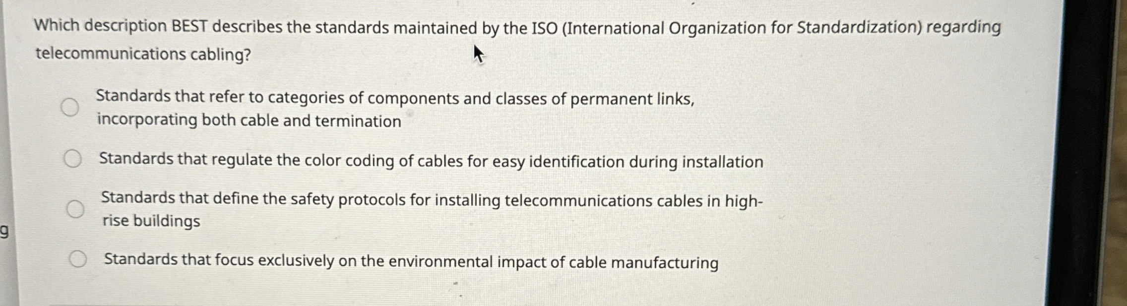 Which description BEST describes the standards