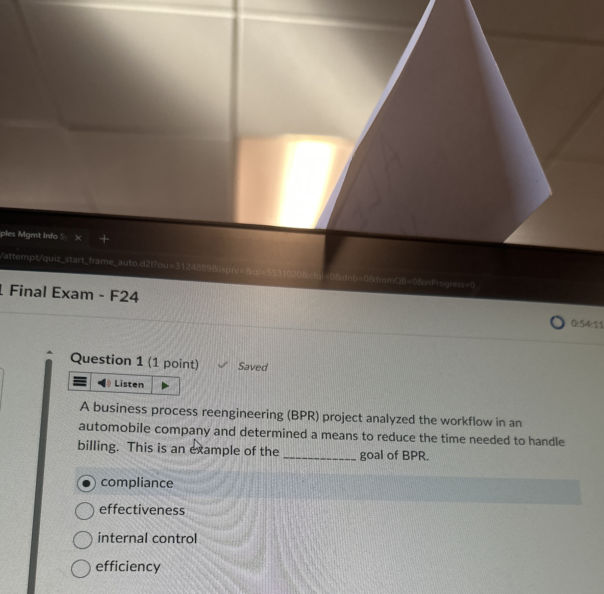 ples Mgmt Info Final Exam - F 2 4 0 : 5 4 : 1 1