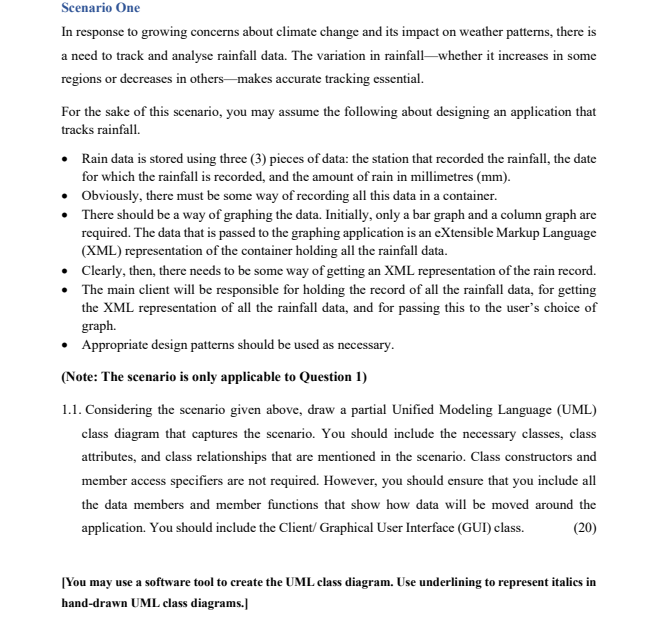 Scenario One In response to growing concerns