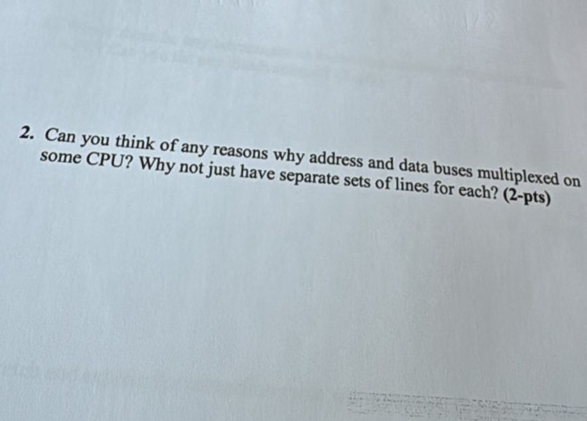 Can you think of any reasons why address and data