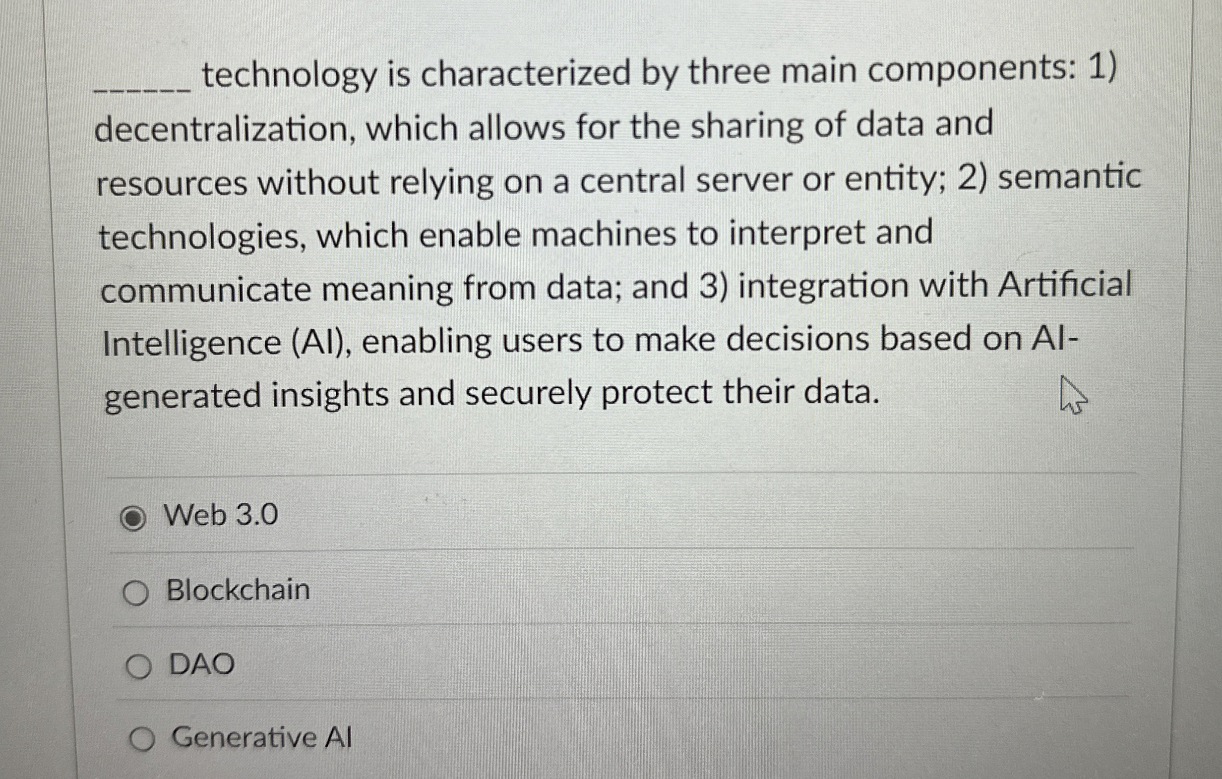 q , technology is characterized by three main