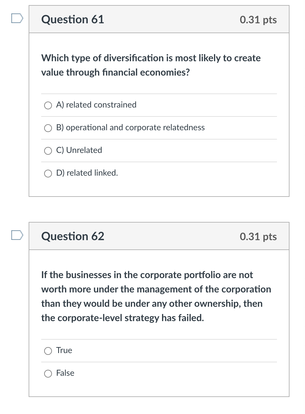 Which type of diversication is most likely to