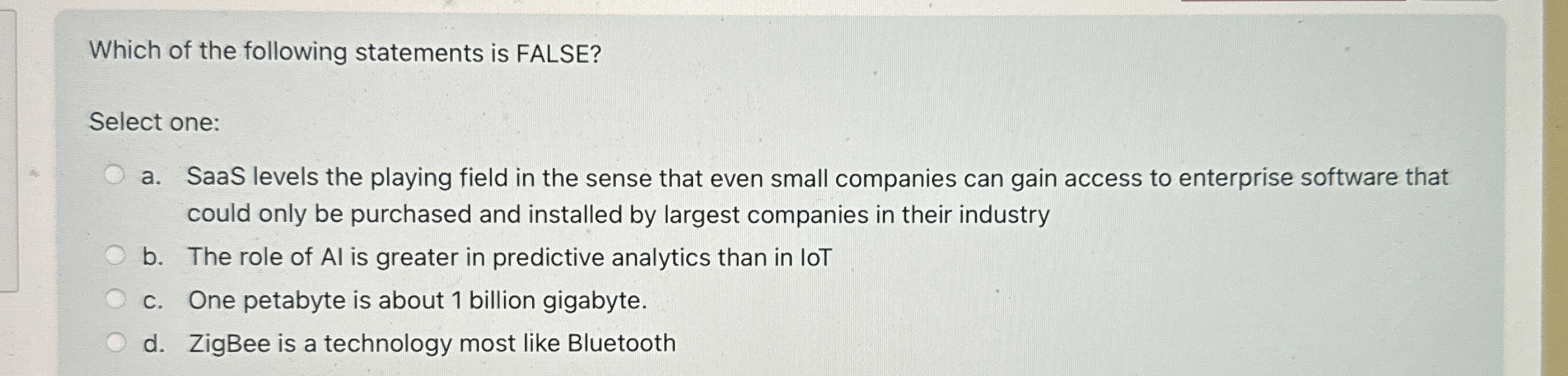 Which of the following statements is FALSE?