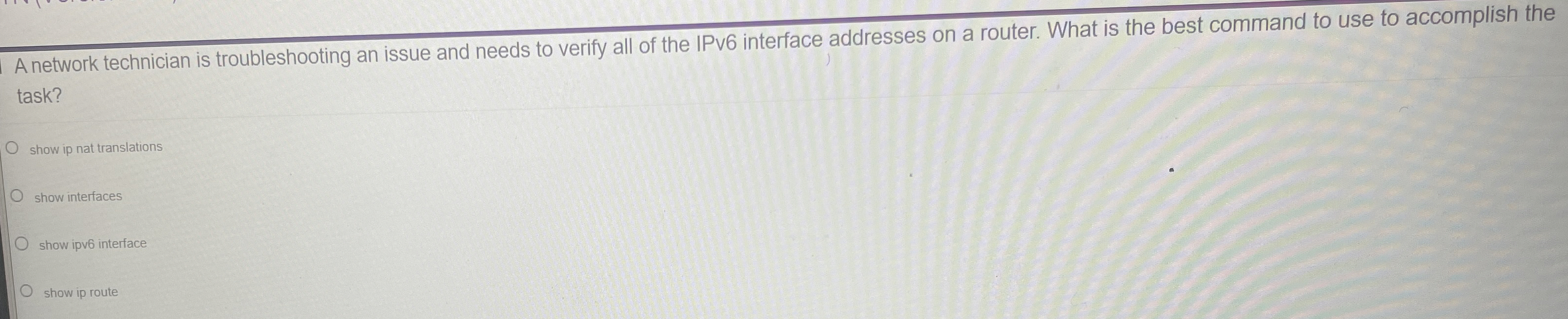 A network technician is troubleshooting an issue