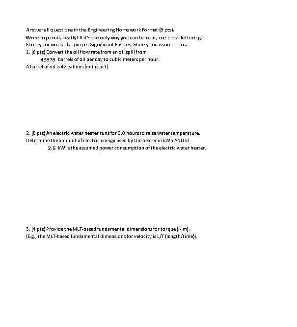 Arowerall questions inthe Engineering Homevork