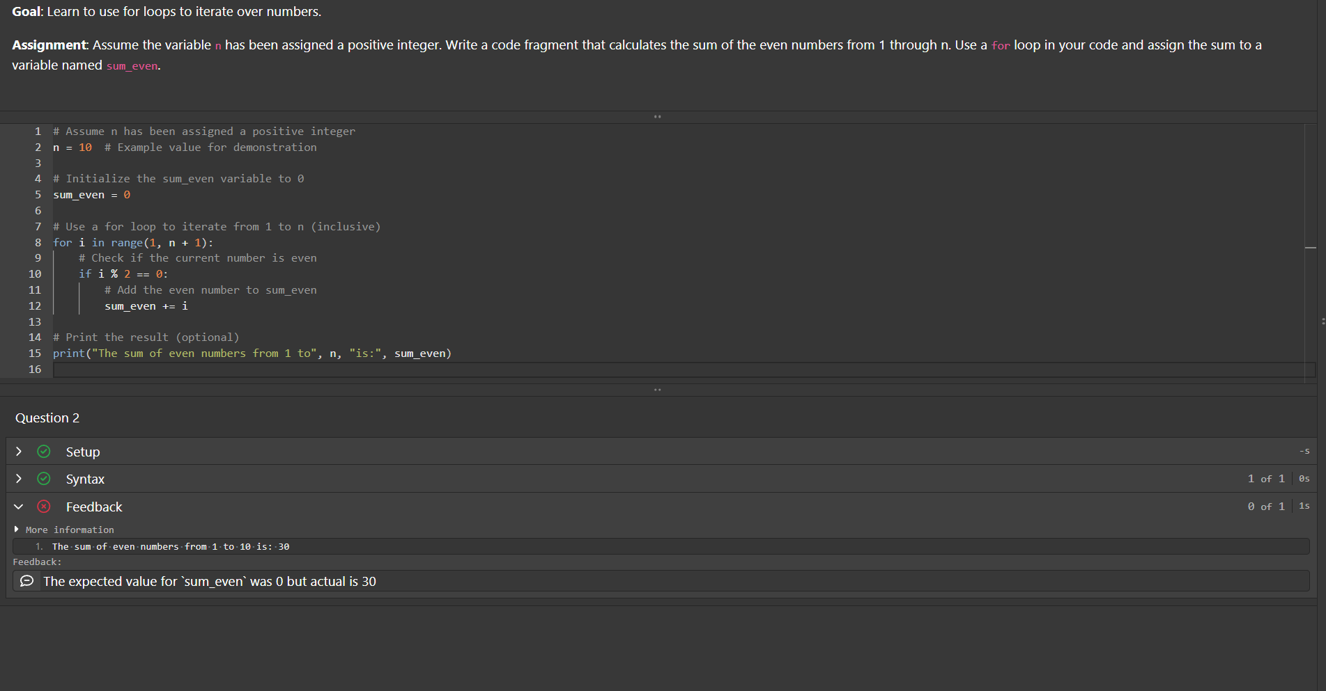 THIS IS PYTHON - FIX CODE TO GET GREEN CHECKS on