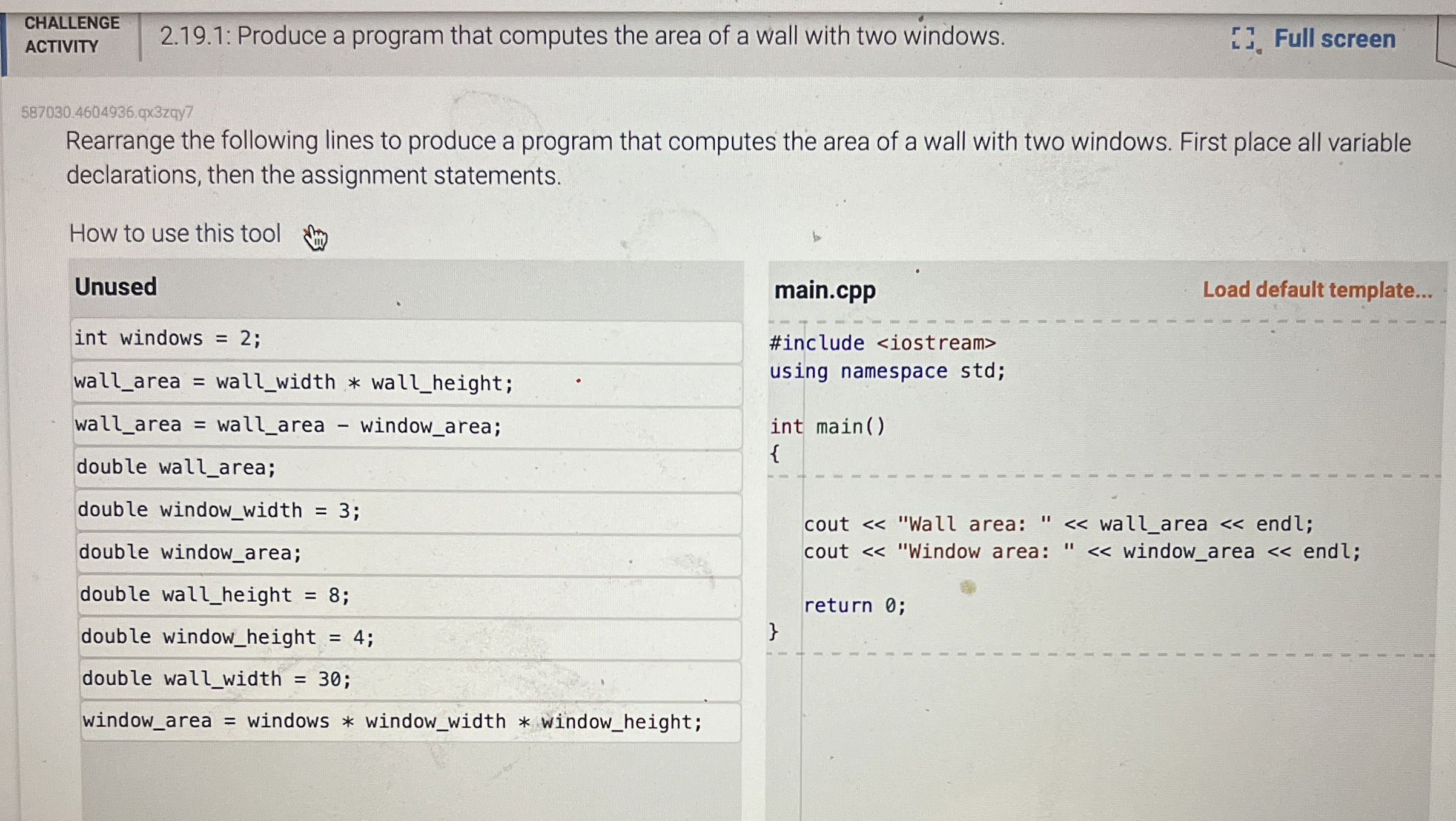 Compute: val = h - | i | Ex: If the input is 5 .