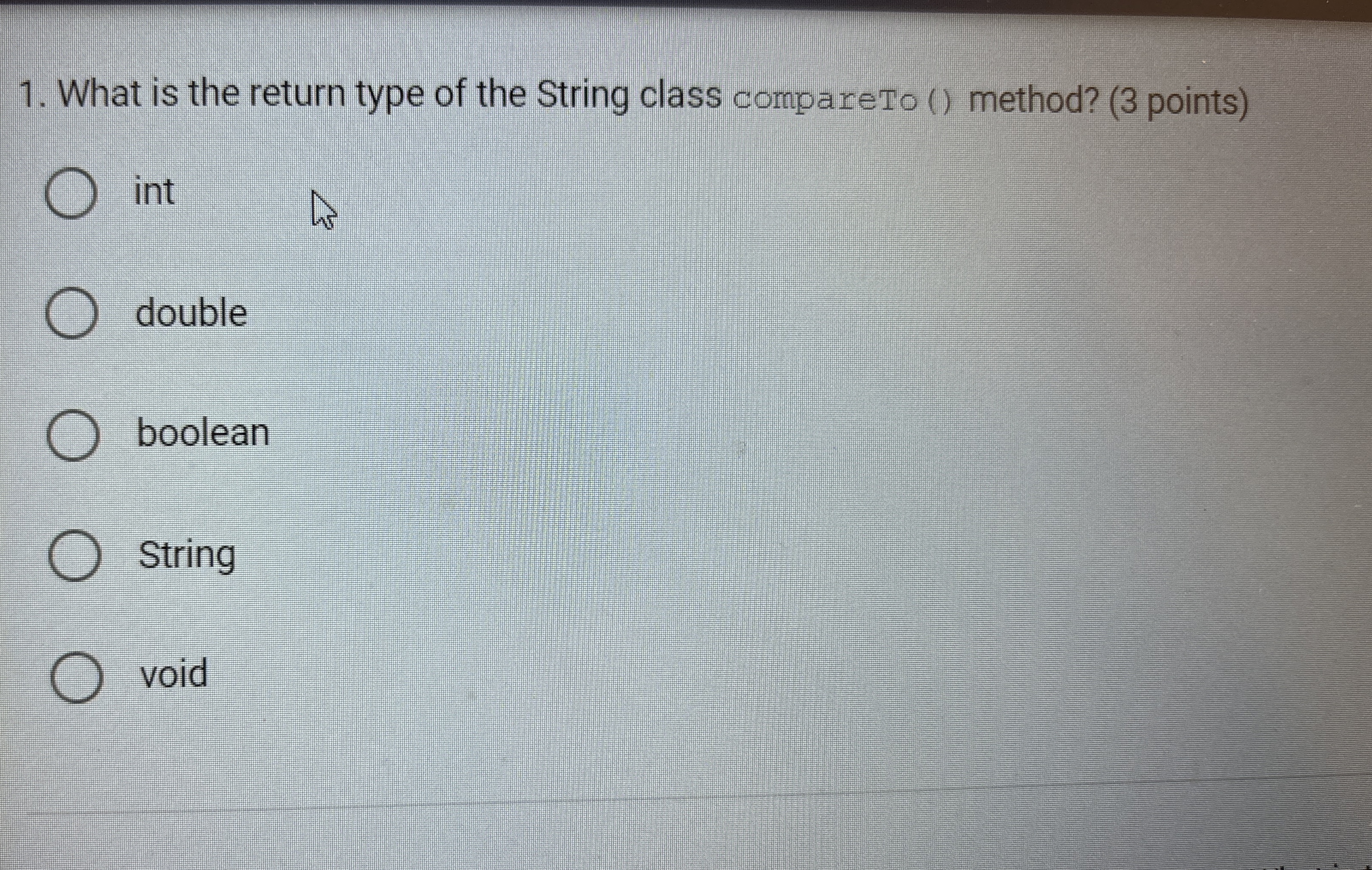 What is the return type of the String class